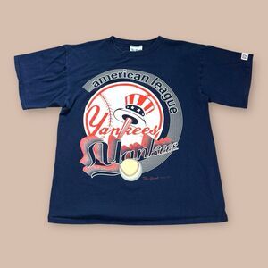 VTG 1993 New York Yankees MLB Baseball The Game Big Logo Graphic Shirt USA XL